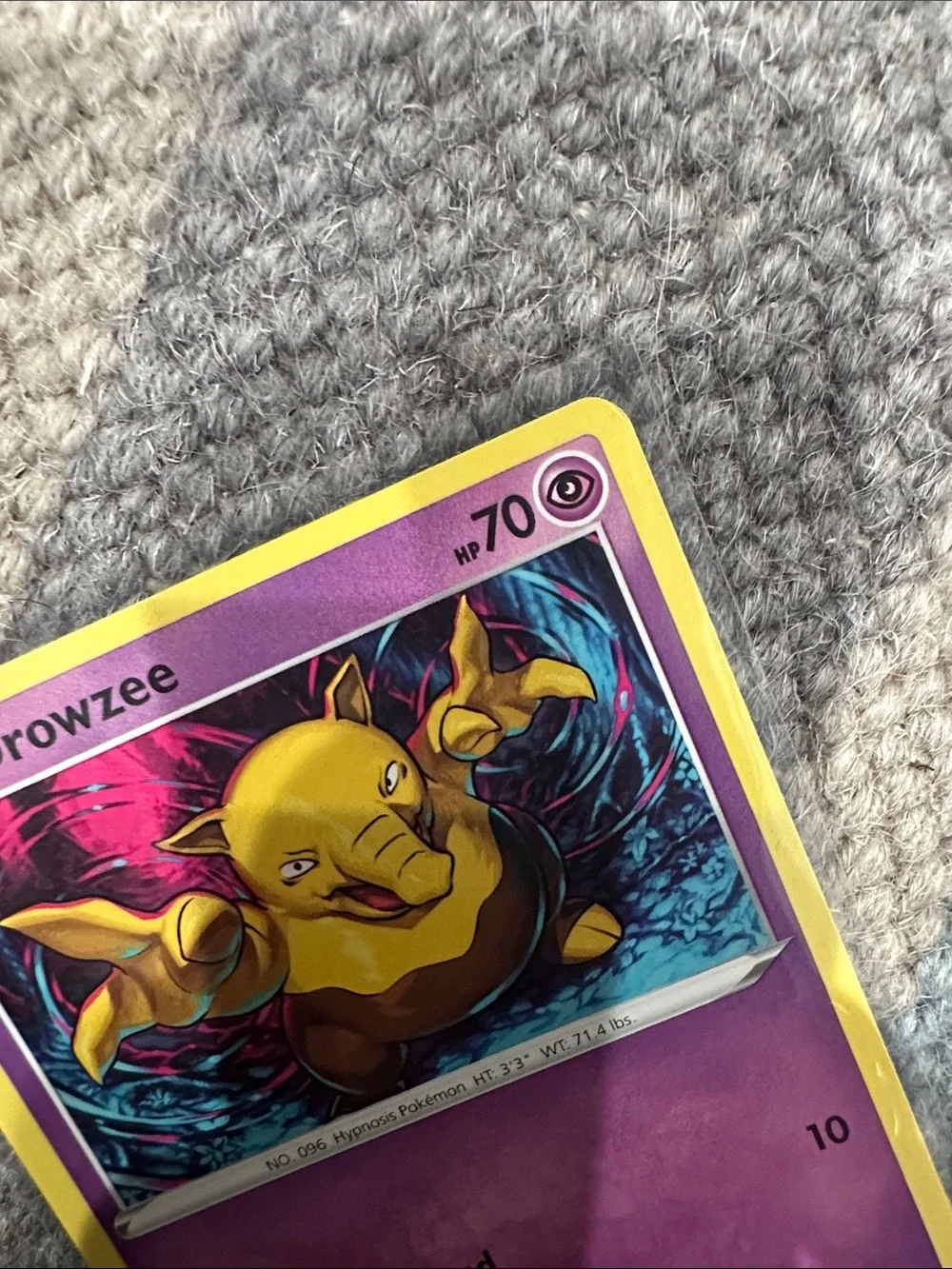 Pokemon Drowzee Trading Card - Purple & Yellow